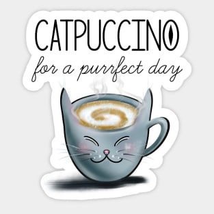 catpuccino: for a purrfect day by Blacklinesw9 Sticker